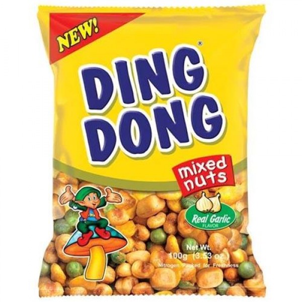 Ding Dong Mixed Nuts Real Garlic Flv Yellow-100gm