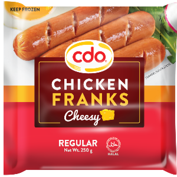 CDO Chicken Franks Cheesy Regular-250gm