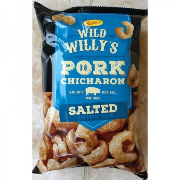 Leslies Wild Willy Chicharones Traditional Salted-90gm